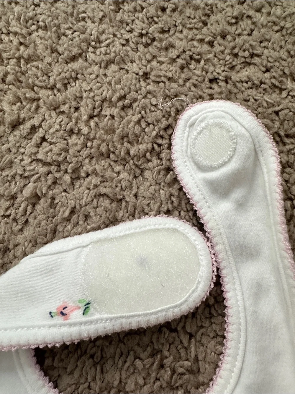 Pink Striped Baby Bib & White Floral Baby Bib Set - Kids Accessories